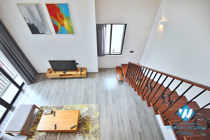Duplex one bedroom apartment for rent in Pentstudio Tower, Tay Ho area 
