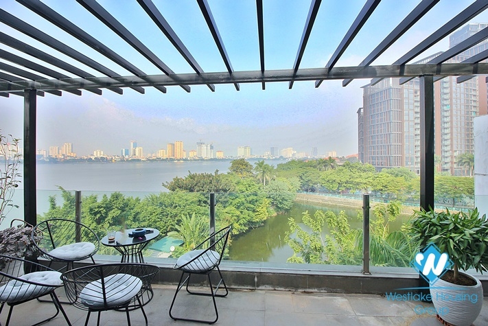 Lake view and huge balcony 2 bedrooms apartment for rent in Quang Khanh, Tay Ho
