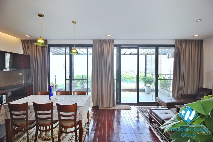 Lake view and huge balcony 2 bedrooms apartment for rent in Quang Khanh, Tay Ho