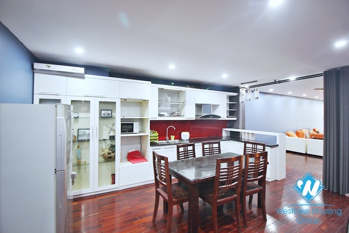 Lake view serviced 3 bedroom apartment for rent in  Tay Ho district.