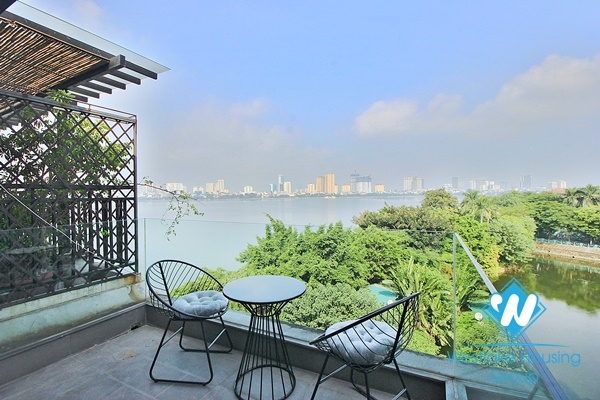 Beautiful lake view 2 bedroom apartment for rent in Tay ho