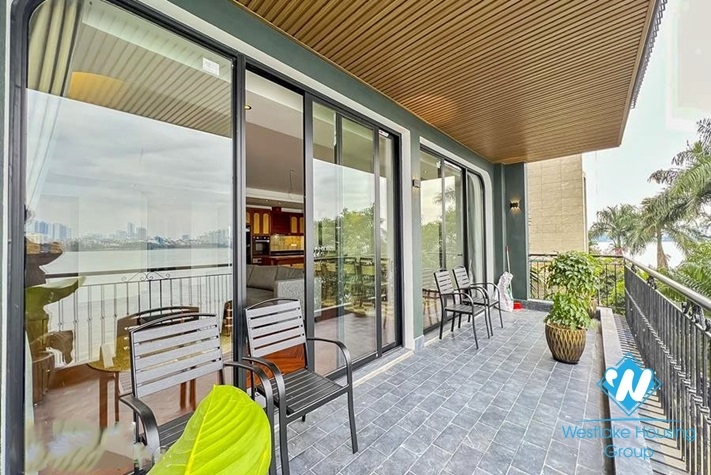 Lake view and Indochina style 3 beds apartment for rent in Dang Thai Mai st, Tay Ho