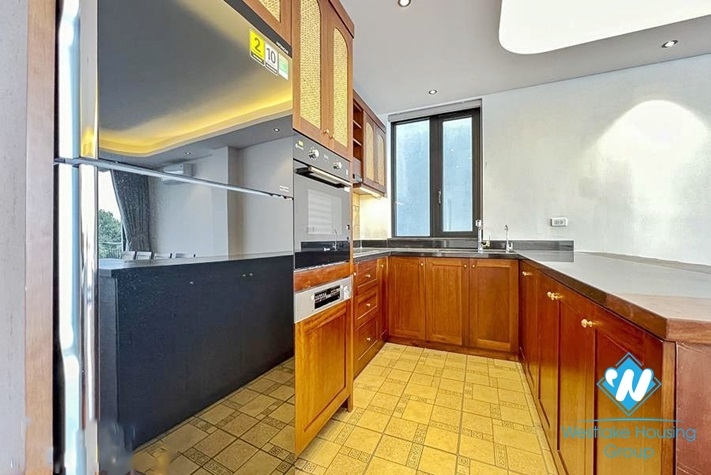 Lake view and Indochina style 3 beds apartment for rent in Dang Thai Mai st, Tay Ho