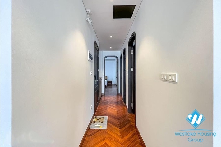 Lake view and Indochina style 3 beds apartment for rent in Dang Thai Mai st, Tay Ho