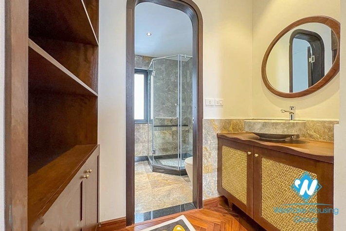 Lake view and Indochina style 3 beds apartment for rent in Dang Thai Mai st, Tay Ho