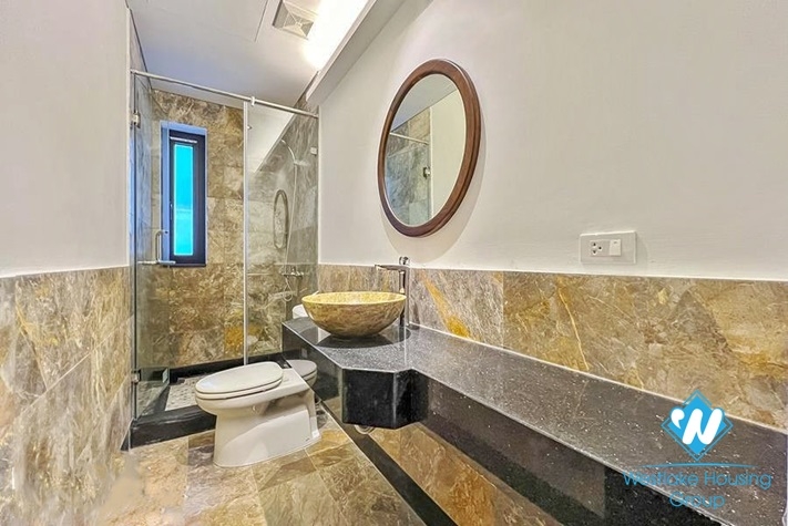 Lake view and Indochina style 3 beds apartment for rent in Dang Thai Mai st, Tay Ho