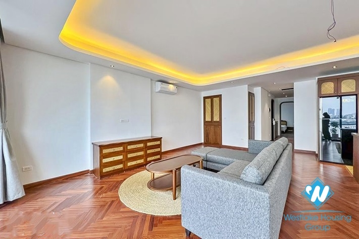 Lake view and Indochina style 3 beds apartment for rent in Dang Thai Mai st, Tay Ho