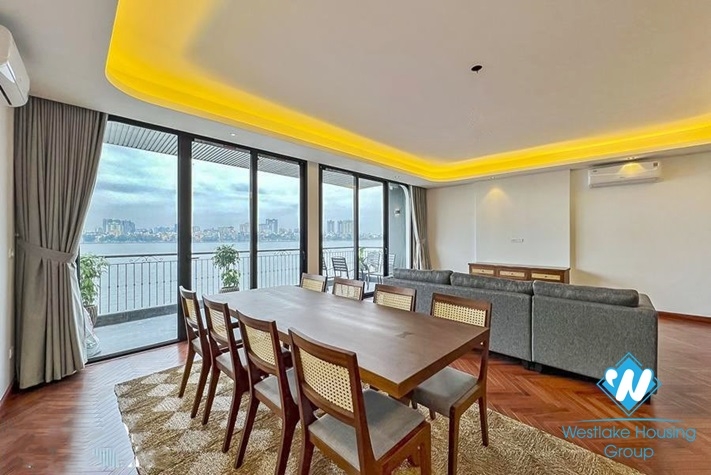 Lake view and Indochina style 3 beds apartment for rent in Dang Thai Mai st, Tay Ho