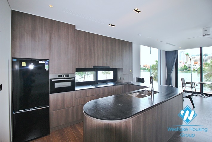 Lake view apartment with 2 bedrooms on the 2nd floor for rent in Tu Hoa st, Tay Ho