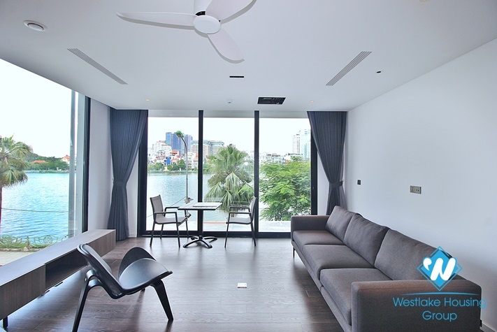 Lake view apartment with 2 bedrooms on the 2nd floor for rent in Tu Hoa st, Tay Ho