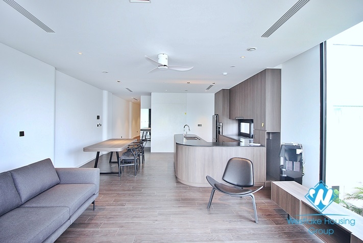 Lake view apartment with 2 bedrooms on the 2nd floor for rent in Tu Hoa st, Tay Ho