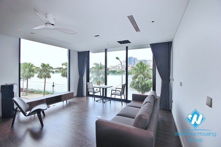Lake view apartment with 2 bedrooms on the 2nd floor for rent in Tu Hoa st, Tay Ho