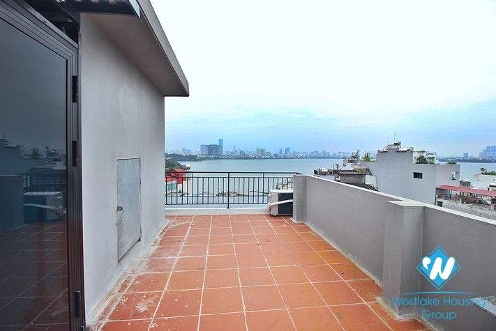 Top floor and lake view one bedroom apartment for rent in Yen Phu st, Tay Ho