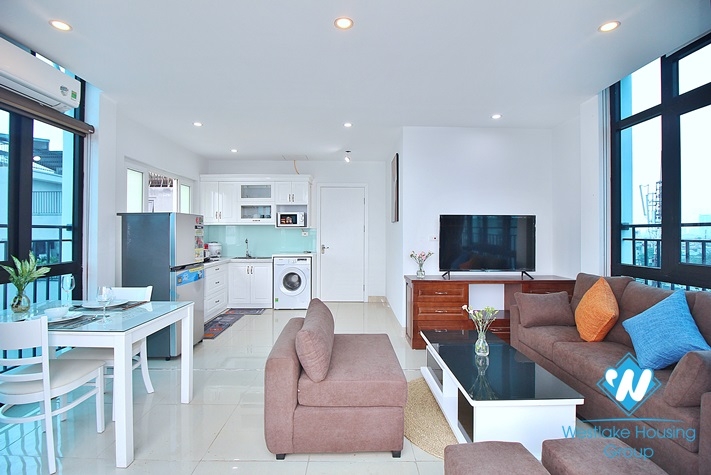 Top floor and lake view one bedroom apartment for rent in Yen Phu st, Tay Ho