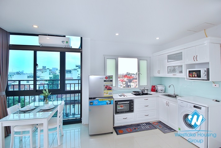 Top floor and lake view one bedroom apartment for rent in Yen Phu st, Tay Ho