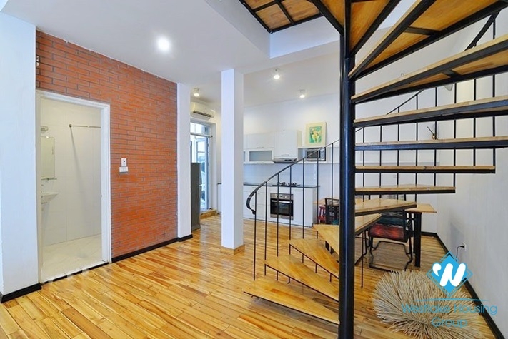 Bright duplex 2 bedrooms apartment for rent in Dang Thai Mai st, Tay Ho