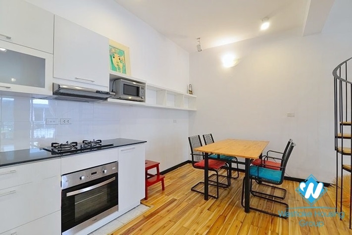 Bright duplex 2 bedrooms apartment for rent in Dang Thai Mai st, Tay Ho