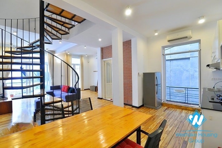 Bright duplex 2 bedrooms apartment for rent in Dang Thai Mai st, Tay Ho