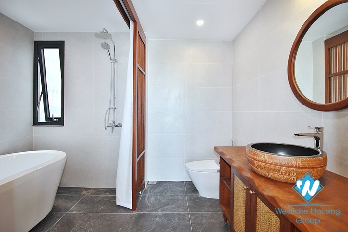 High quality, duplex 4-bedroom apartment for rent in Dang Dai Mai area, Tay Ho, Hanoi