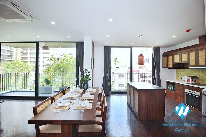 High quality, duplex 4-bedroom apartment for rent in Dang Dai Mai area, Tay Ho, Hanoi