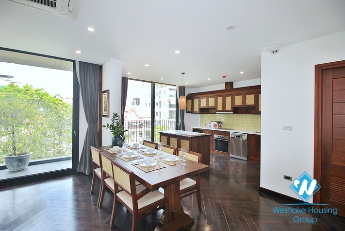 High quality, duplex 4-bedroom apartment for rent in Dang Dai Mai area, Tay Ho, Hanoi