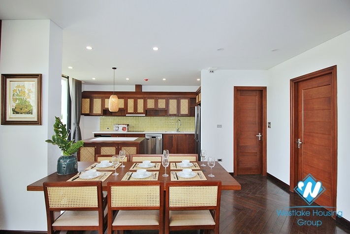 High quality, duplex 4-bedroom apartment for rent in Dang Dai Mai area, Tay Ho, Hanoi