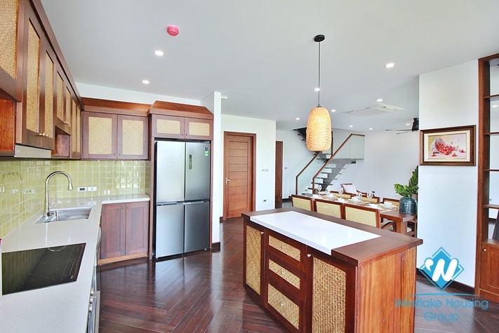 High quality, duplex 4-bedroom apartment for rent in Dang Dai Mai area, Tay Ho, Hanoi
