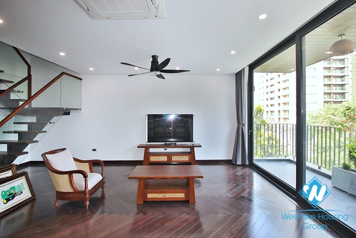 High quality, duplex 4-bedroom apartment for rent in Dang Dai Mai area, Tay Ho, Hanoi