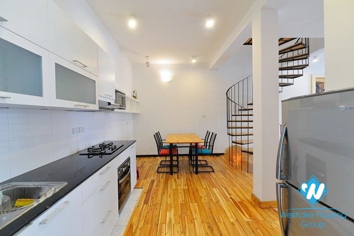 Bright duplex 2 bedrooms apartment for rent in Dang Thai Mai st, Tay Ho
