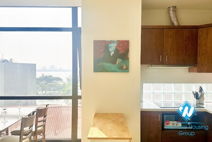 A nicely high floor and elegant apartment for rent in Truc Bach