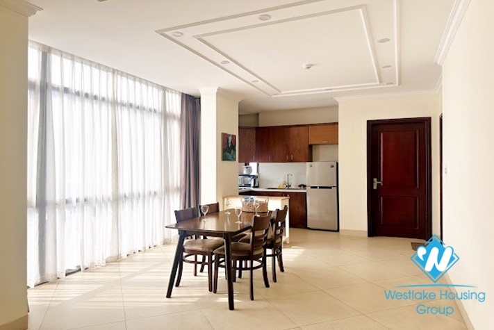 A nicely high floor and elegant apartment for rent in Truc Bach