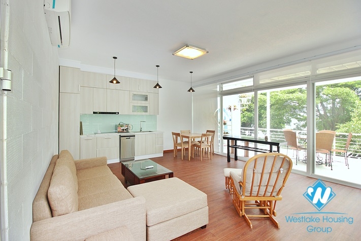 Big balcony apartment with green view for rent in Tu Hoa st, Tay Ho