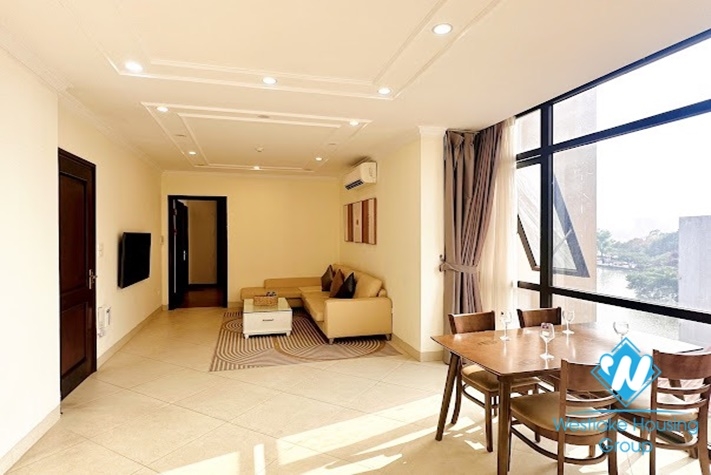 A nicely high floor and elegant apartment for rent in Truc Bach