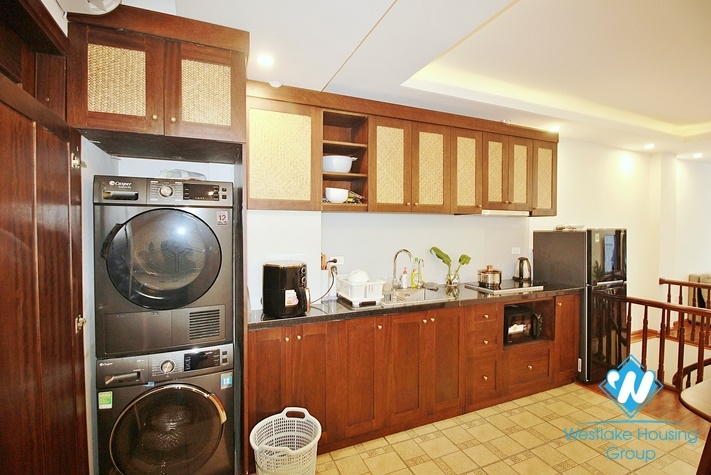 Duplex 2-bedroom apartment for rent in Lac Long Quan st, Tay Ho district.