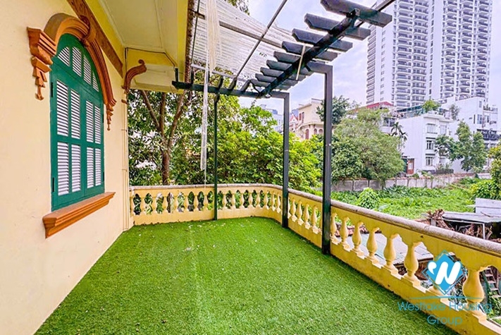 Spacious house with large courtyard for rent in Tay Ho area, Hanoi