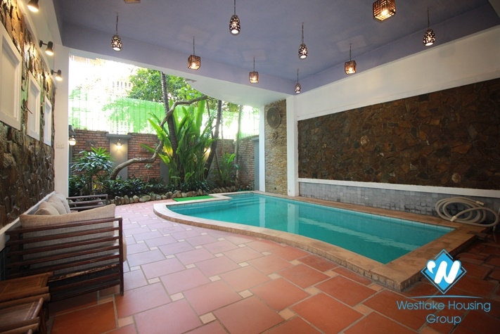 Nice house with swimming pool for lease in Tay Ho area, Ha Noi