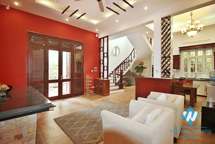 Three bedrooms house with big yard for rent in Tay Ho, Ha Noi