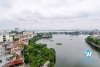 Lake view 3 bedrooms apartment for rent in Truc Bach area