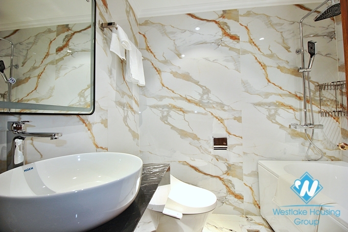 High floor and brand new 4 bedrooms apartment for rent in Tay Ho, Ha Noi
