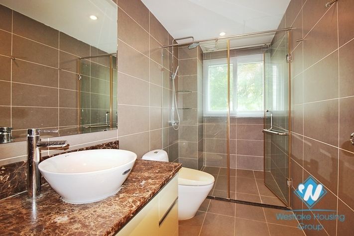Semi-furnished 4 bedrooms house with big yard for rent in Tay Ho ward, Ha Noi