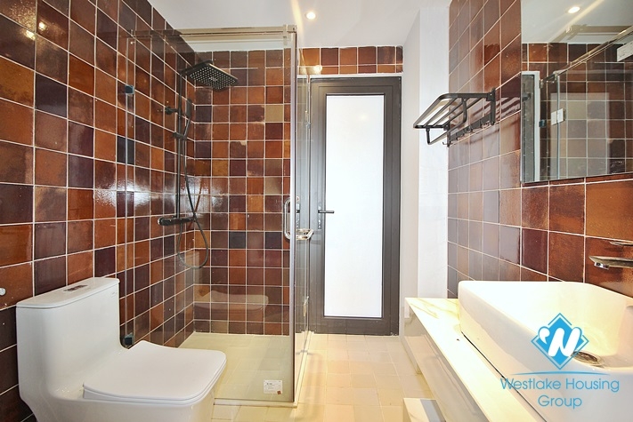 Unusual style apartment with huge balcony for rent in Dang Thai Mai, Tay Ho