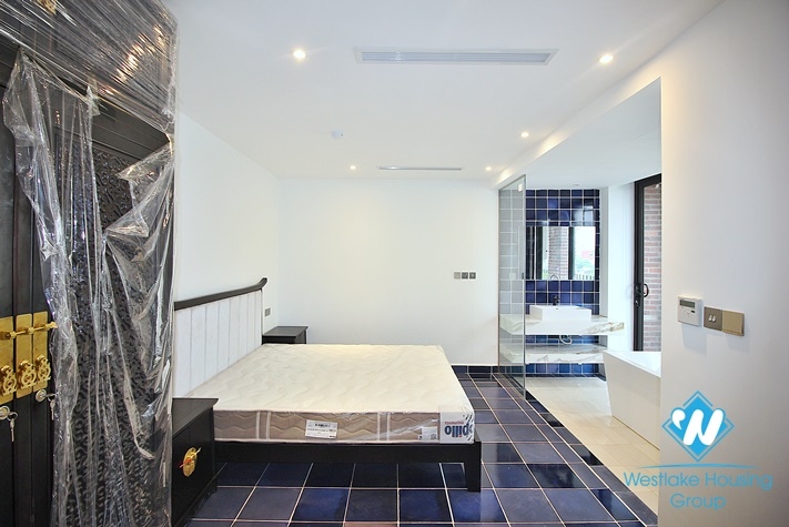 Unusual style apartment with huge balcony for rent in Dang Thai Mai, Tay Ho