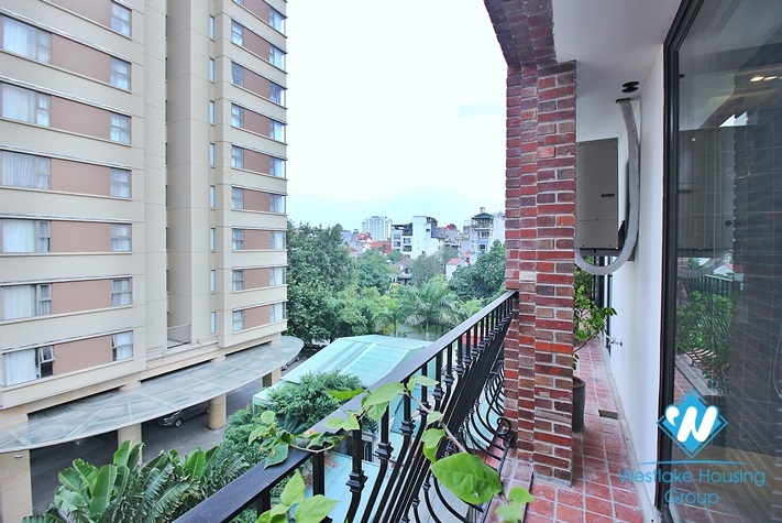 Unusual style apartment with huge balcony for rent in Dang Thai Mai, Tay Ho