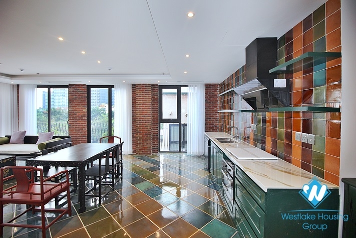 Unusual style apartment with huge balcony for rent in Dang Thai Mai, Tay Ho