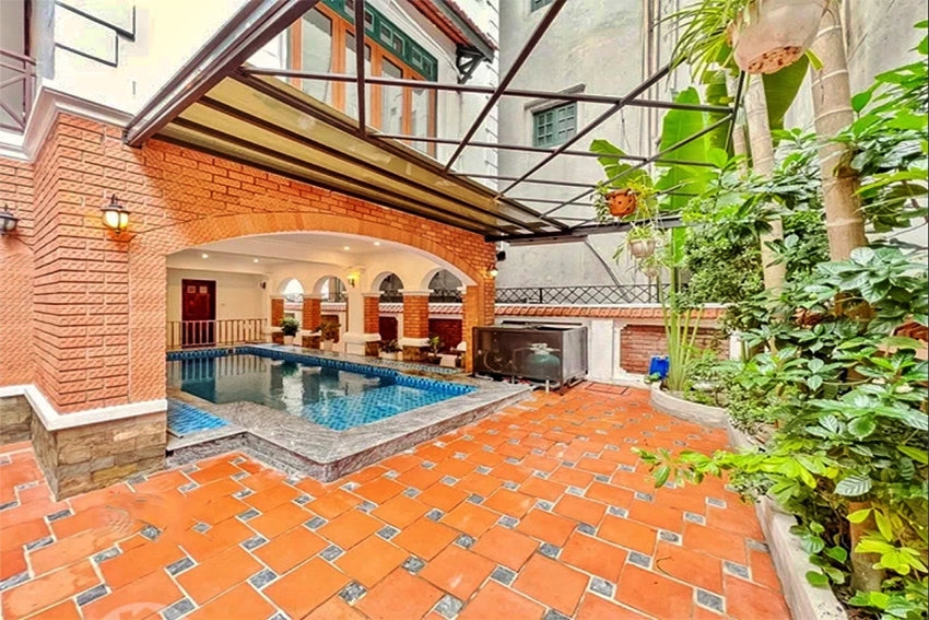 Unfurnished villa with swimming pool for rent in To ngoc van, Tay ho, Ha noi