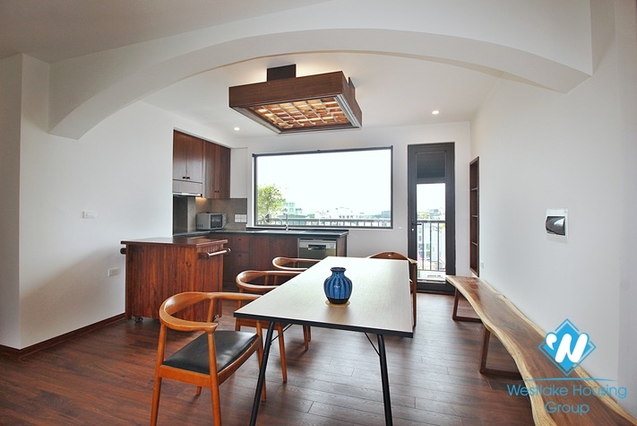 Lake view 4 bedrooms duplex apartment for rent in To Ngoc Van st, Tay Ho, Ha Noi