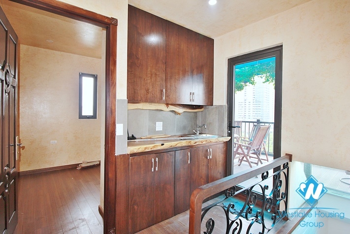 Lake view 4 bedrooms duplex apartment for rent in To Ngoc Van st, Tay Ho, Ha Noi