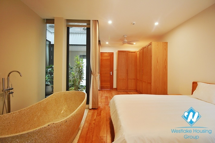 Lake view and new penhouse with four bedrooms for rent in Tay Ho, Ha Noi