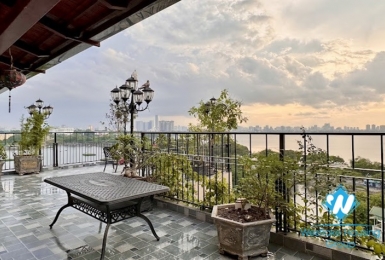 A nicely high floor and elegant apartment for rent in Truc Bach