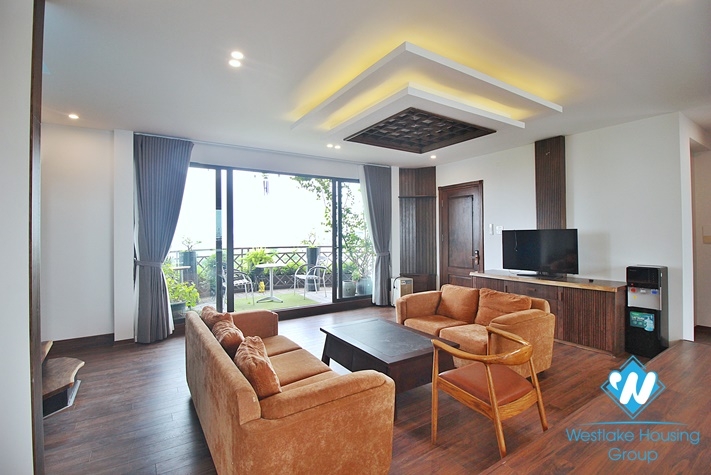 Lake view 4 bedrooms duplex apartment for rent in To Ngoc Van st, Tay Ho, Ha Noi